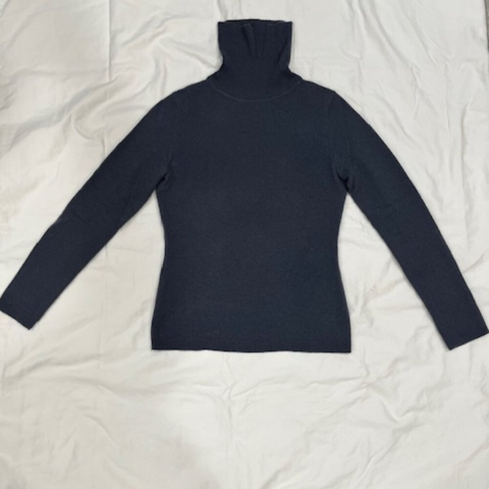 Garnet Hill 100% Cashmere T-neck, XS, Gray